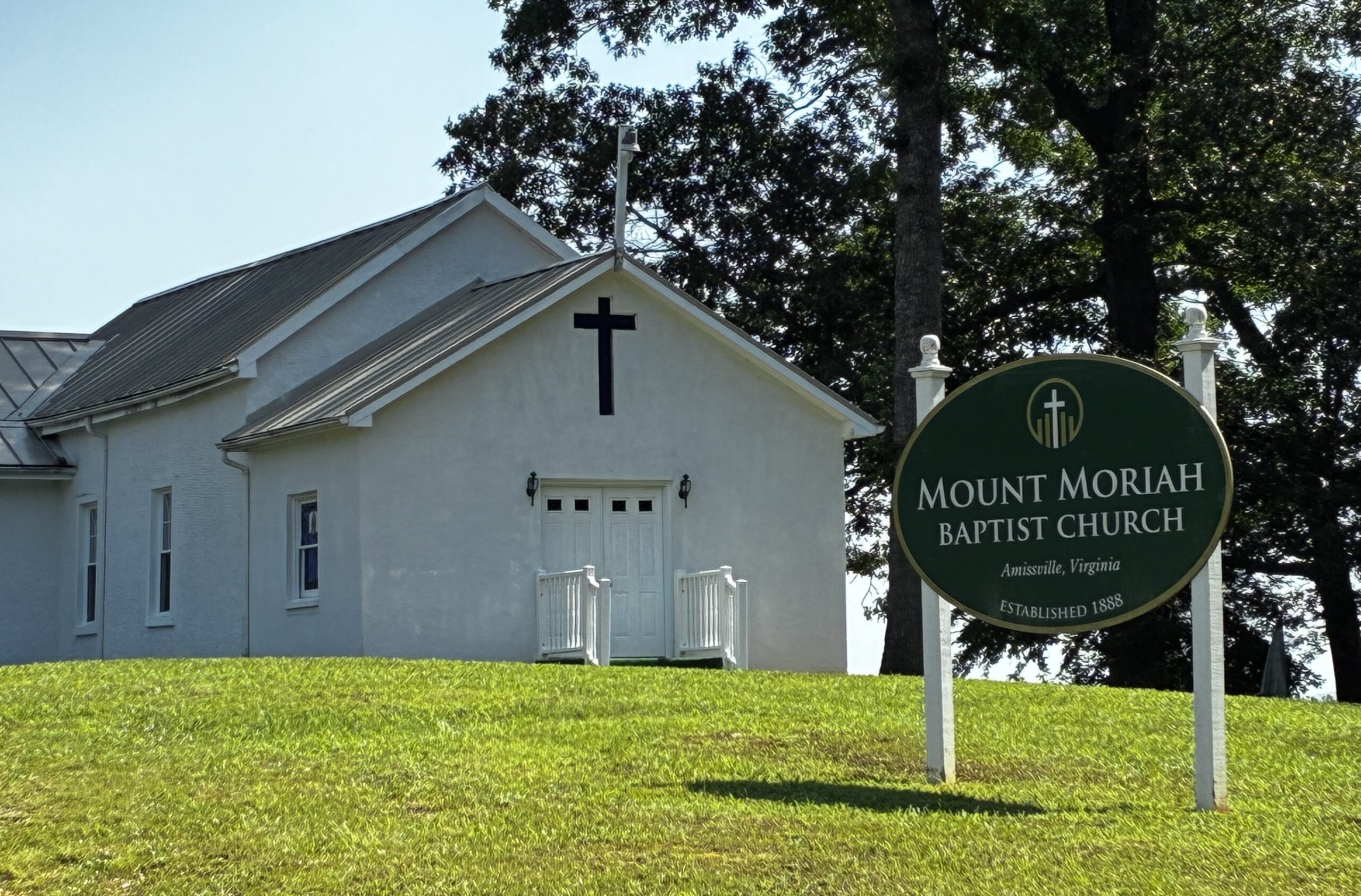 church with grass